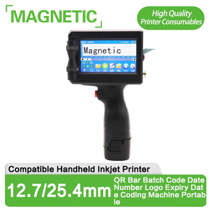 Phezer 12.7/25.4mm Label Printer Handheld Inkjet Printer QR Bar Batch Code Date Number Logo Expiry Date Coding Machine Portable
