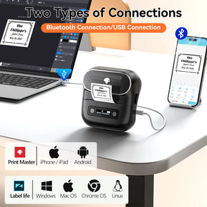 Phomemo M220 Portable Bluetooth Label Printer 75mm Thermal Barcode Machine for Home Office Supermarket Price Tag Sticker Maker