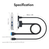 20Gbps USB 3.2 USB-C and 2x USB-A 5Gbps Adapter Cable w/ Full-Profile PCI Bracket Cover,TypeE to USB-C,USB 19Pin to 2 USB-A,0.5m