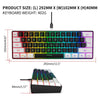 USB Wired Gaming Keyboard 61 Keys Compact Mini Office Keyboard for PC and Desktop Computer Keypad Compound Function