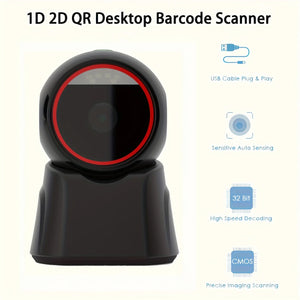 2D Barcode Scanner Desktop Omnidirectional Automatic 1D 2D QR Code Data Matrix PDF417 Bar Code Reader USB for Retail Supermarket