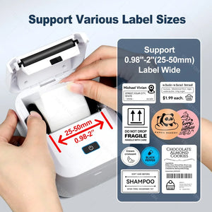 Marklife X2 Label Printer 20-50mm Thermal Bluetooth Mobile Maker for Barcode Name Date Labeling File Folder Label Tag Printing