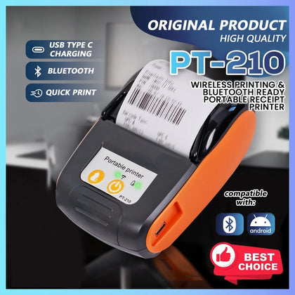 Mini Portable Thermal Printer GOOJPRT PT-210 58mm Handheld Barcode Thermal Printer 203dpi Electronic Labeler POS Android /iOS
