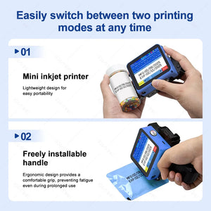 12.7mm Portable Mini Handheld Inkjet Printer for QR Barcode Batch Date Number Logo Expiry Date Coding Machine 28 Languages