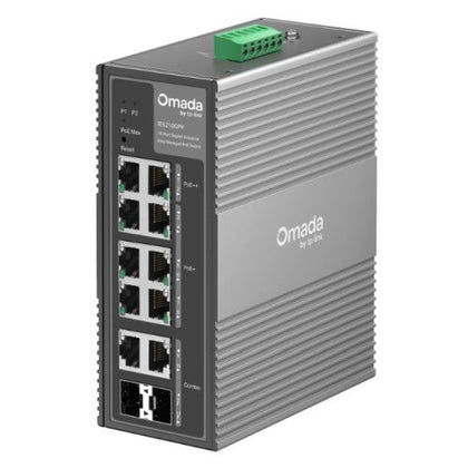 TP-LINK (IES210GPP) Omada 10-Port Gigabit Industrial Easy Managed Switch with 6-Port PoE+ and 2-Port PoE++ 2x Combo RJ45/SFP IP40 Aluminium Casing