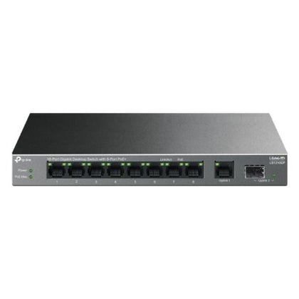 TP-LINK (LS1210GP) 10-Port Gigabit Desktop LiteWave Switch with 8-Port PoE+ GB SFP Port