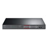 TP-LINK (TL-SL1218MP) 16-Port 10/100Mbps + 2-Port GB Unmanaged PoE Switch 2 combo GB SFP Slots 16-Port PoE Rackmountable