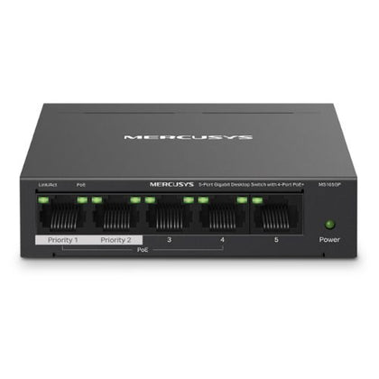 Mercusys (MS105GP) 5-Port Gigabit Desktop Switch with 4-Port PoE+ Steel Case