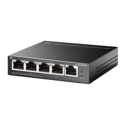 TP-LINK (TL-SG105PE) 5-Port Gigabit PoE Easy Smart Switch 4-Port PoE+ Steel Case