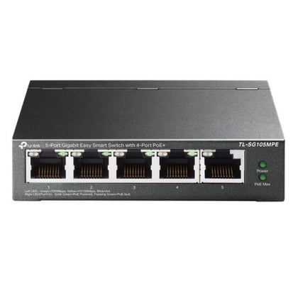TP-LINK (TL-SG105MPE) 5-Port Gigabit Easy Smart Switch with 4-Port PoE+ Steel Case