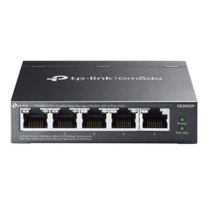 TP-LINK (ES205GP) Omada 5-Port Gigabit Easy Managed Switch with 4-Port PoE+ 5x GB Ports Metal Casing