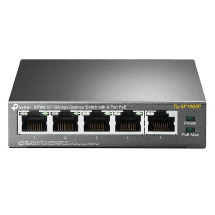 TP-LINK (TL-SF1005P) 5-Port 10/100 Unmanaged Desktop Switch 4 Port PoE Steel Case