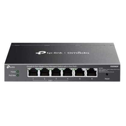 TP-LINK (ES206GP) Omada 6-Port Gigabit Easy Managed Switch with 4-Port PoE+ 6x GB Ports Metal Casing
