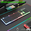 RGB Colorful Gaming Keyboard 104 Keys Wired Mechanical Feel Standard Keyboard for Windows Laptop Computer
