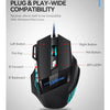 1 PC New Hyperspeed USB Gaming Mouse RGB Backlit Ergonomic Game Mice 7D Esports Wired Mouse for Laptop PC Gamer