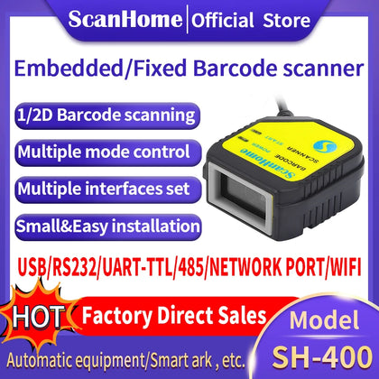 Embedded Barcode Scanner BarCode Reader Code Reader Fixed Mounted Code Engine Module USB 1D/2D QR PDF417 Code ScanSH-400