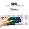 USB Wired Gaming Keyboard 61 Keys Compact Mini Office Keyboard for PC and Desktop Computer Keypad Compound Function