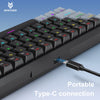 K61 Wired Mechanical Gaming Keyboard, 60% 61 Keys Mini RGB Backlit, Red/Blue Switch, Type-C Compact Keyboard for PC Laptop