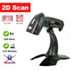 1D 2D QR Handheld Barcode Scanner Reader Bar Reader Portable USB Wireless 2.4G Bluetooth Connect PDF417 DM Code 3 in 1 1.5m Drop
