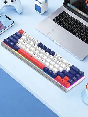68-Key Mini Mechanical Usb Wired Gaming Keyboard, RGB Backlit Multi-Color, for Windows PC/Desktop/Laptops