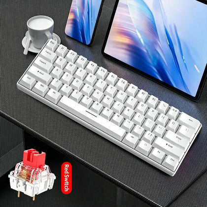 Gaming Keyboard White Mechanical Game USB Keyboards 60% Mini Teclado Spanish Keyborad Teclado PC Key Board Laptop Computer
