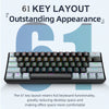 K61 Wired Mechanical Gaming Keyboard, 60% 61 Keys Mini RGB Backlit, Red/Blue Switch, Type-C Compact Keyboard for PC Laptop