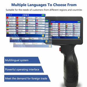 Portable Handheld Inkjet Printer 12.7mm Label QR Bar Batch Code Date Number Logo Expiry Date Coding Machine 28 Languages