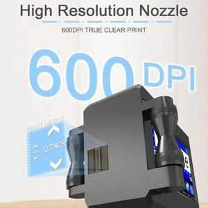 Handheld Inkjet Printer, for QRCode Barcode Production Date Time Logo Batch Number Print on Metal Wood US Plug