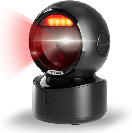 NETUM Desktop 2D QR Barcode Scanner, A5 Hands-Free Omnidirectional USB Big Barcode Reader 1D QR Screen Barcodes Scanning