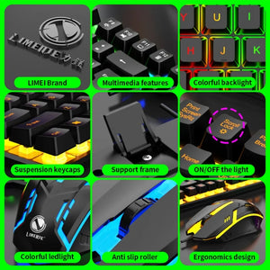 Gaming Keyboard USB Floating Mechanical Feel Wired Keyboard, Suitable for Gaming and Office Mouse and Keyboard Set