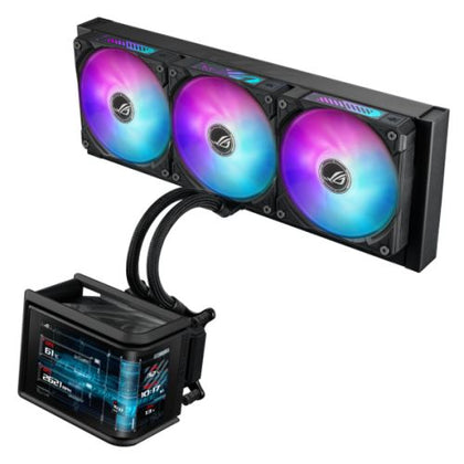 Asus ROG Ryuo IV SLC 360 ARGB Liquid CPU Cooler Movable 6.67" Curved AMOLED Display Shortened Tubing Daisy-Chained ARGB Fans