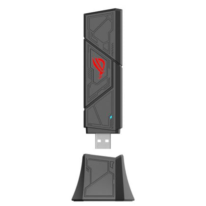 Asus (ROG USB-BE92) BE6500 Tri-Band Wi-Fi 7 USB Adapter USB Type A & C 4096-QAM MLO WPA3 Security OFDMA MU-MIMO Cradle