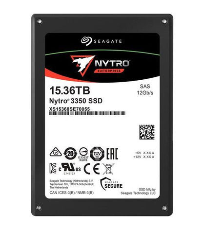 XS15360SE70055 | Seagate Nytro 3350 Series 15.36TB 3D Enterprise Triple-Level Cell SAS 12Gbps (SED Encryption) 2.5" Solid State Drive
