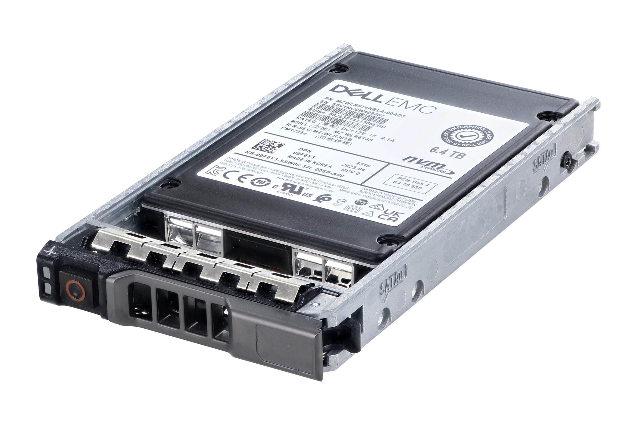 9F6Y3 | Dell 6.4TB Triple-Level Cell PCI Express NVMe 4.0 Mixed Use U.2 2.5" Solid State Drive for 14g PowerEdge Server