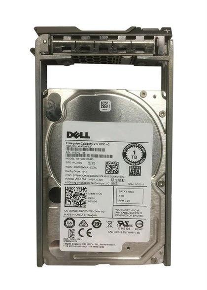 031N08 Dell 1TB 7200RPM SATA 6Gbps 128MB Cache (512n) 2.5-inch Hard Drive with Tray