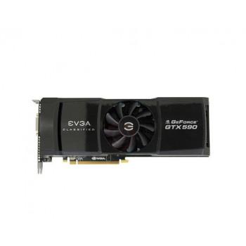 03G-P3-1598-R1 | EVGA GeForce GTX 590 Classified Quad SLI 3GB GDDR5 PCI Express 2.0 3x DVI/ Mini-Display Port/ Ready SLI Support Video Graphics Card
