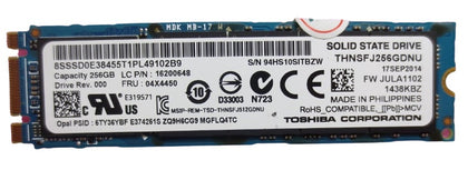 04X4450 | Lenovo 256GB MLC SATA 6Gbps (Opal 2.0) M.2 2280 Internal Solid State Drive for ThinkPad X1 Carbon