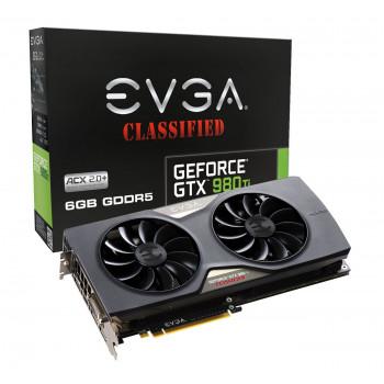 06G-P4-4998-KR | EVGA GeForce GTX 980 Ti 6GB CLASSIFIED GAMING ACX 2.0+, Whisper Silent Cooling w/ Free Installed Backplate Graphics Card