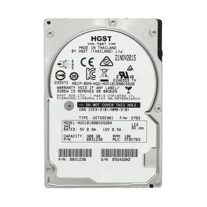 0B31230 | Hitachi Ultrastar C10K1800 900GB 10000RPM SAS 12GB/s 128MB Cache (SE) 2.5-inch Hard Drive