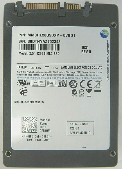 0F510M | Dell 128GB SATA 3Gbps 2.5-inch MLC Solid State Drive