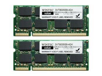 3VT8005S9-4GK Wintec 4GB (2x2GB) DDR2 SoDimm Non ECC PC2-6400 800Mhz Memory
