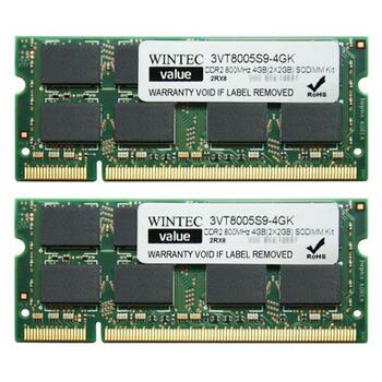 3VT8005S9-4GKU Wintec 4GB (2x2GB) DDR2 SoDimm Non ECC PC2-6400 800Mhz Memory