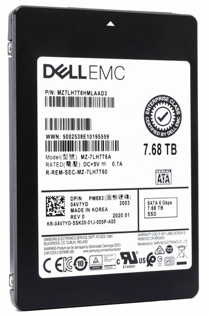 4V7YD Dell 7.68TB TLC SATA 6Gbps 2.5-inch Solid State Drive