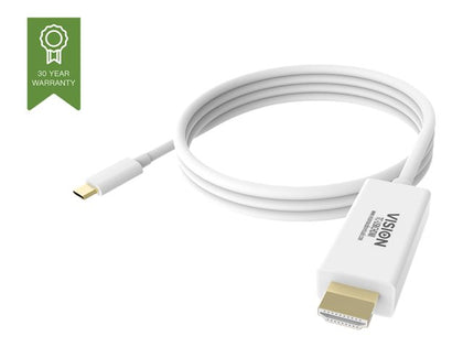 TC 3MUSBCHDMI | Vision Professional 3M HDMI to USB-C Cable On one end: HDMI plugs into the display or projector