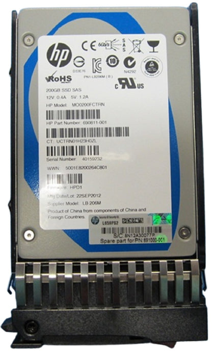 691000-001 HP 200GB MLC SAS 6Gbps Mainstream Endurance 2.5-inch Internal Solid State Drive (SSD)
