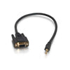 87188 | C2G Velocity DB9 Female to 3.5mm Male Adapter Cable Serial Cable stereo Mini jack (M) to DB-9 (F) 50 cm molded thumbscrews Black