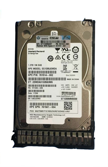 872479-K21 | HPE 1.2TB 10000RPM DS SAS 12Gbps 2.5-inch SC Enterprise G9 G10 Hard Drive