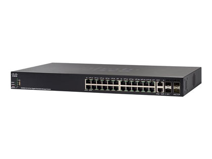 SG350X-24-K9-UK | Cisco Small Business SG350X-24 Switch Managed 24 x 1000Base-T + 2 x combo 10 Gigabit SFP+ + 2 x 10 Gigabit SFP+ Rack-Mountable