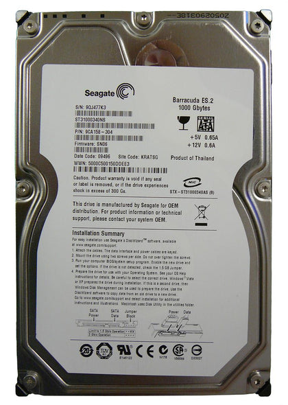 9CA158-304 Seagate Barracuda ES.2 1TB 7200RPM SATA 3GB/s 32MB Cache 3.5-inch Hard Drive