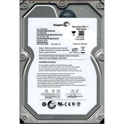 9FZ136-336 Seagate Barracuda 7200.11 1TB 7200RPM SATA 3GB/s 32MB Cache 3.5-inch Hard Drive